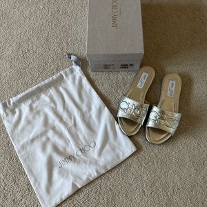 Jimmy Choo silver flats size 36.5